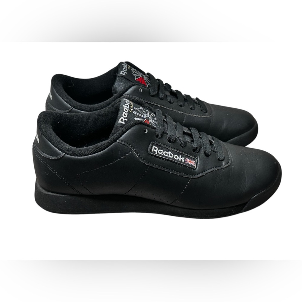 Reebok Classic Princess Black Leather Sneakers Women’s Size 7